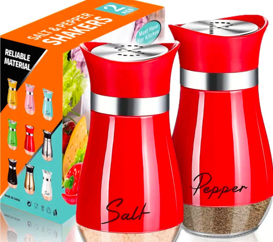 SALT AND PEPPER SHAKERS -RED