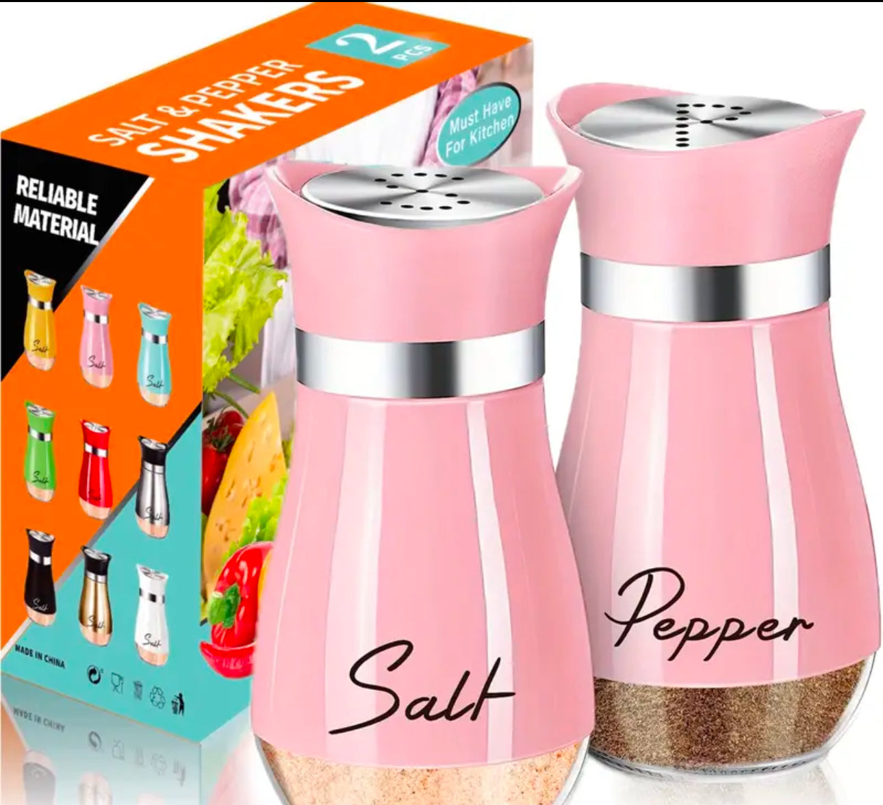 SALT AND PEPPER SHAKER SET - PINK