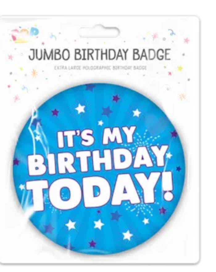 JUMBO BIRTHDAY BADGE - BLUE