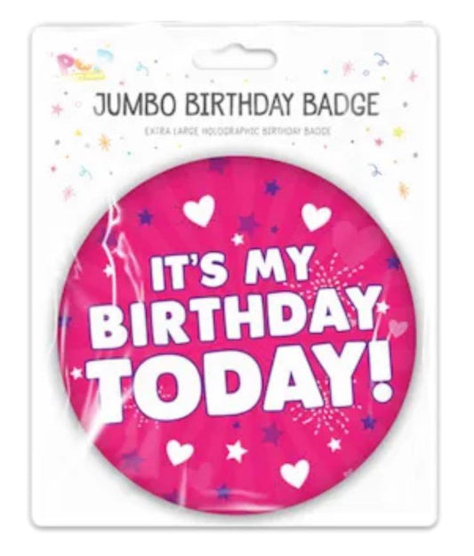 JUMBO BIRTHDAY BADGE  - PINK