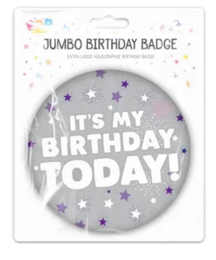 JUMBO BIRTHDAY BADGE - SILVER