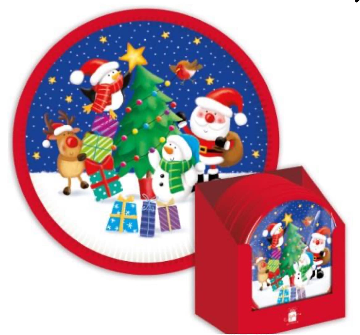 CHRISTMAS PARTY PLATES 8PK